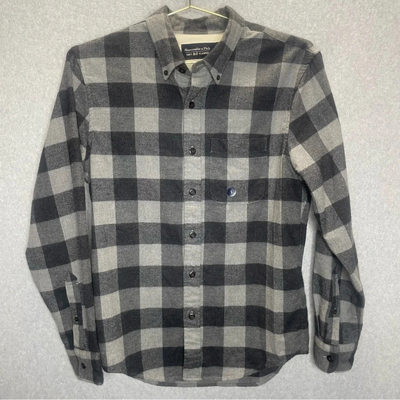 Abercrombie & Fitch Camping Hiking Soft AF Checkered Flannel Button Down Shirt - Picture 1 of 5